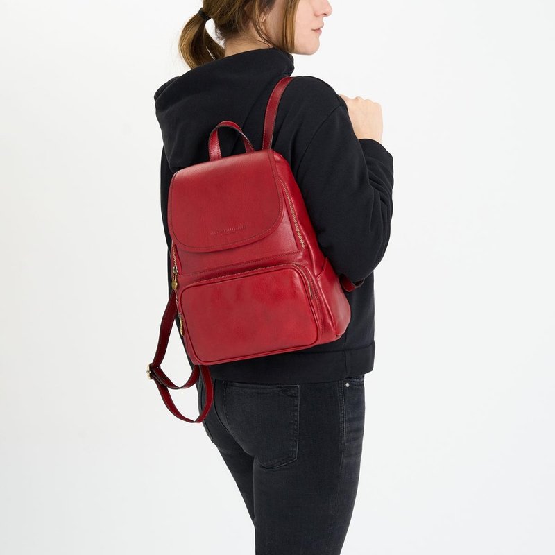 Leather backpack Venezia - กระเป๋าเป้สะพายหลัง - หนังแท้ สีแดง