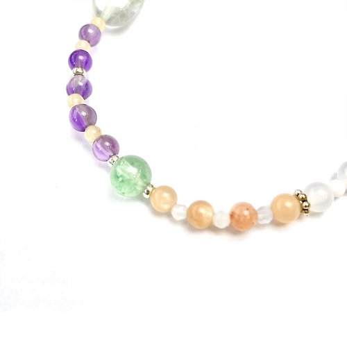 Hoshino Jewelry Kan 紫晶 螢石 月光石 天然水晶 日本手作 禮物 能量石手鍊 事業運