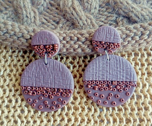 Round polymer clay earrings