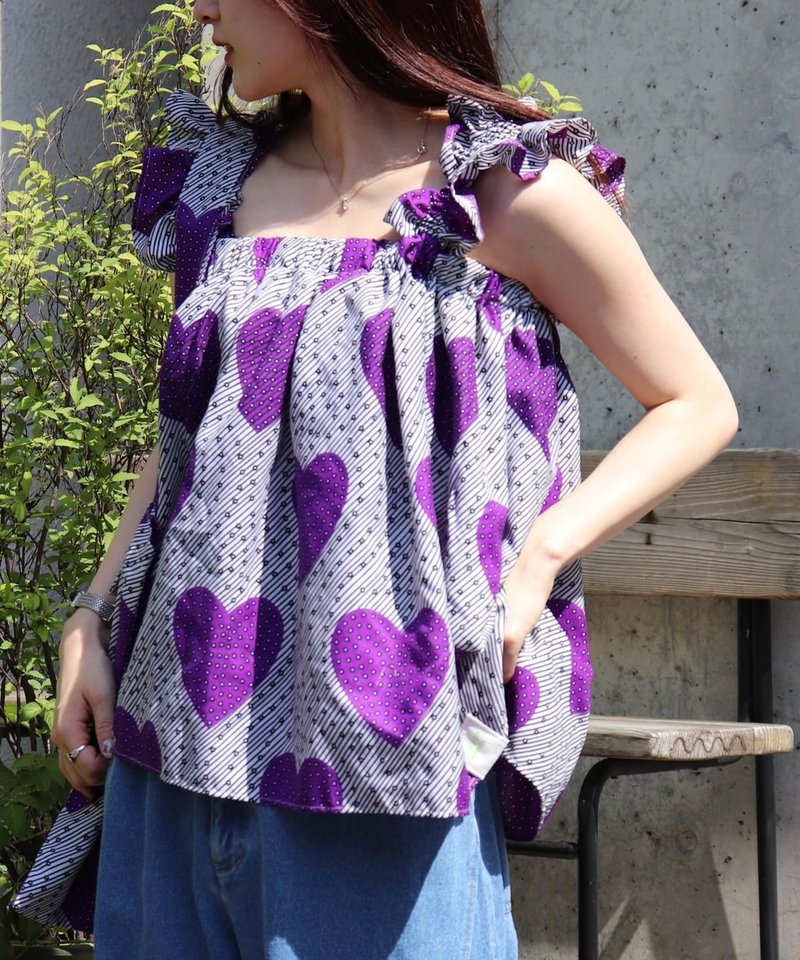 SHOULDER FRILL CAMI BUSTIER 129/LOVE BOMB - 女上衣/長袖上衣 - 聚酯纖維 紫色
