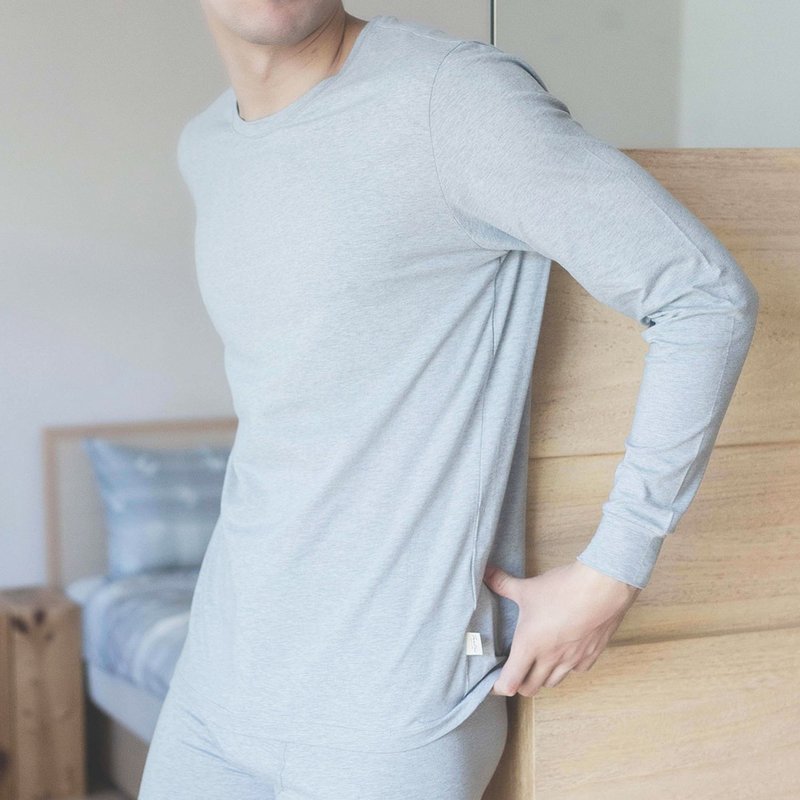 GOTS認證有機棉素面長袖男內衣-共3色/男朋友禮物 - 男內衣褲 - 棉．麻 多色