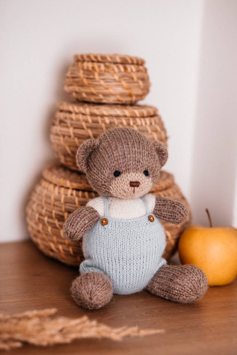 Amigugumi toy for kids, knitted toy, knitted bear, teddy bear, toddler toys - Kids' Toys - Wool 