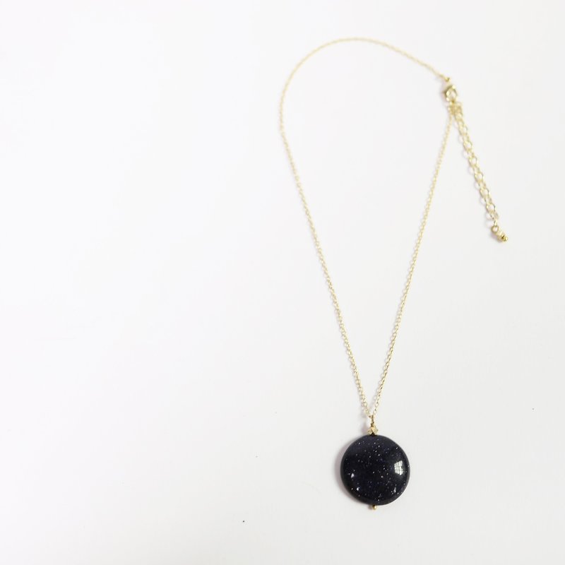 brass and stone necklace-Deep universe - Necklaces - Gemstone Black
