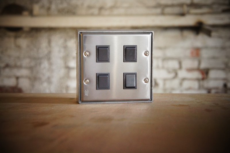 Four-way/ Stainless Steel series/switch/three-way switch/black gray (without metal box) - โคมไฟ - โลหะ สีเทา