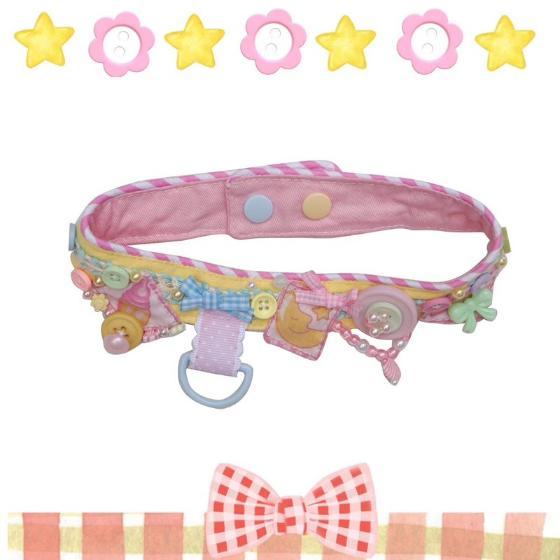 Candy sandwich pie y2k girl cute stitching choker - Chokers - Cotton & Hemp Pink