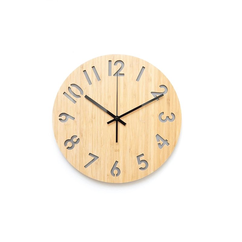 LOO 竹ウッドモダン回転数の壁時計 - 時計 - 竹製 グレー