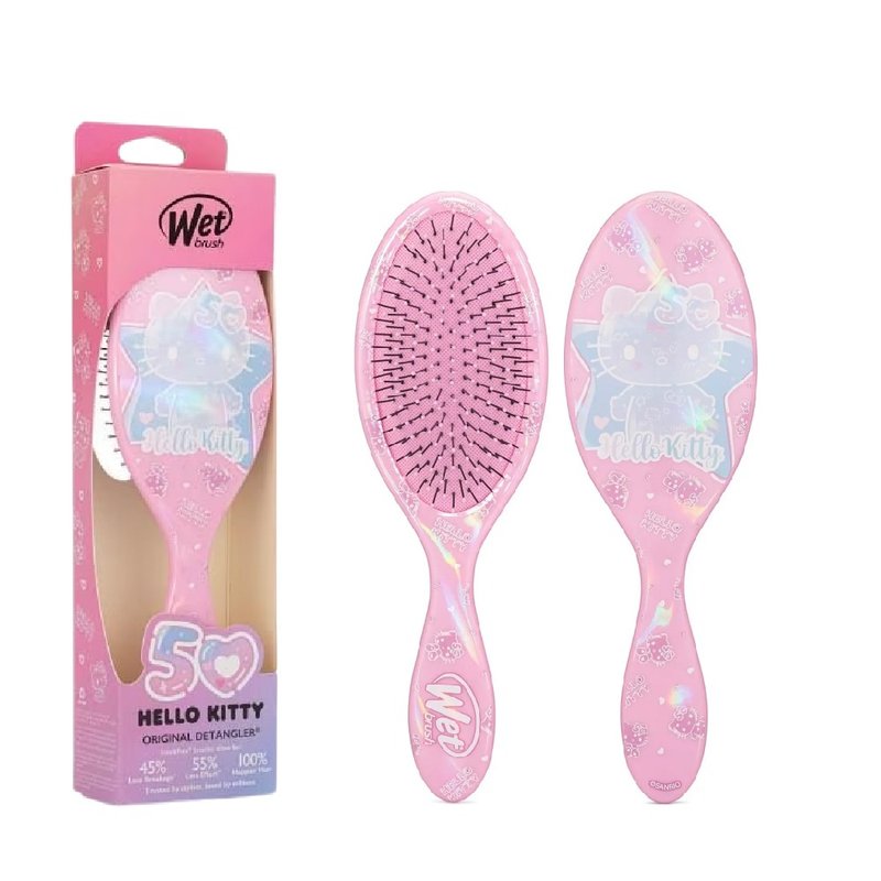 【Wet Brush x Sanrio】Sanrio Series-Hello Kitty 50th Anniversary Pink - อุปกรณ์แต่งหน้า/กระจก/หวี - พลาสติก สึชมพู