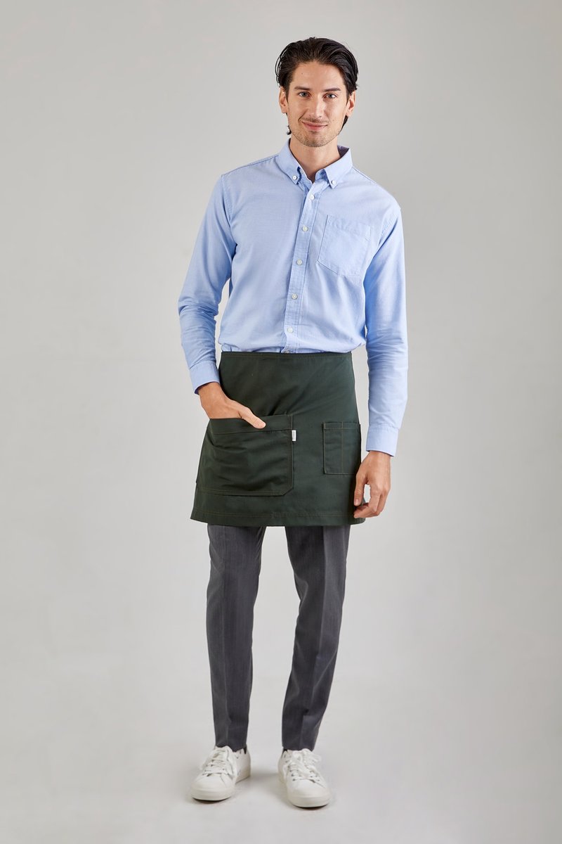 Motion Light Short Apron (Basil Green)短圍裙 - 圍裙 - 棉．麻 綠色