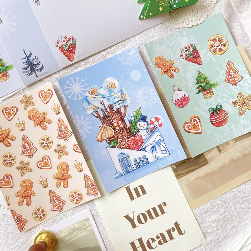 \  Special Offer / 2022 Christmas Postcard I Love Letter - Cards & Postcards - Paper Multicolor