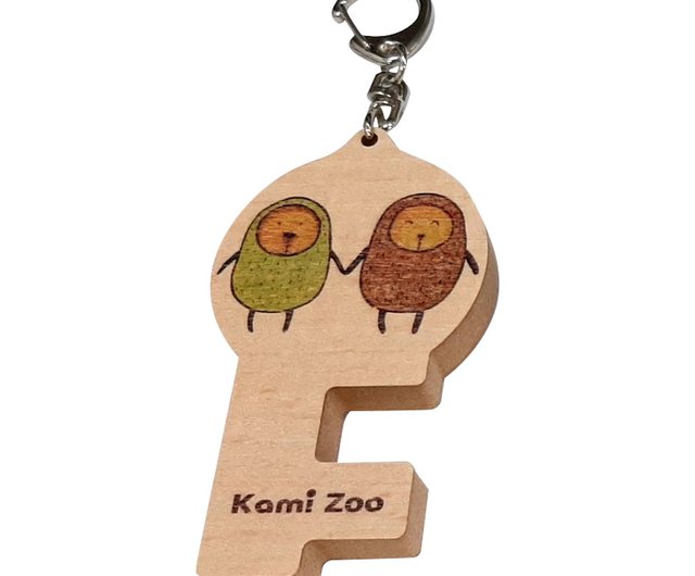 木製携帯電話ホルダーキーホルダーカップルカスタマイズギフトキーバッグ携帯電話ホルダーペンダント動物 ショップ Print Shape キーホルダー キーケース Pinkoi