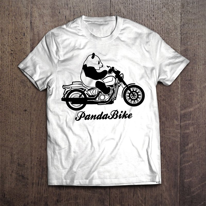 棉．麻 女 T 恤 白色 - Panda T-shirt PandaBike