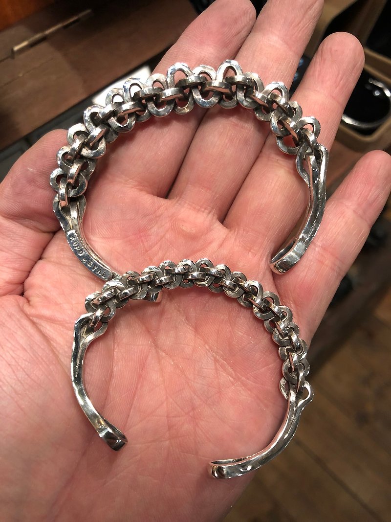 Woven sterling silver bracelet men - สร้อยข้อมือ - โลหะ 