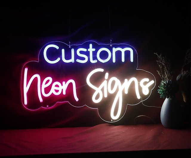 Customized Led Pink Neon Sign Bedroom, LED Lights Custom Neon Sign Bedroom  Wall Decor, Neon Name Sign Unique Wall Decor Light up Led Lamp 