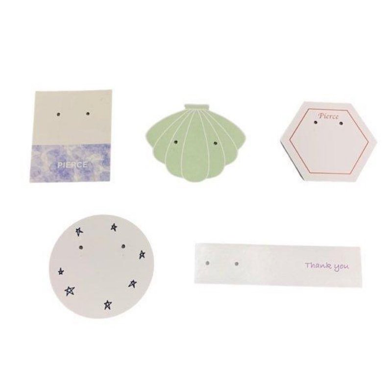 名入れ有り　ピアス台紙 POP OEM 国産 50枚 5color - 収納用品 - 紙 ホワイト