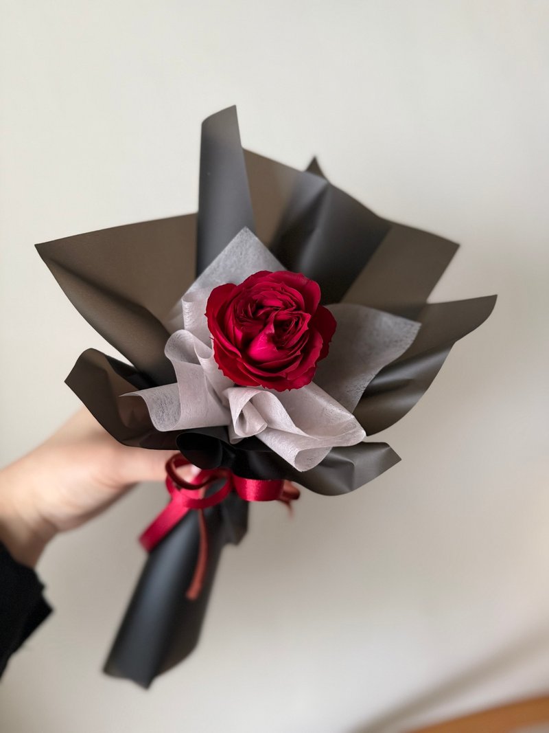 永生庭園玫瑰花束 單支花束 玫瑰 生日花束 畢業花束 永生花 - 乾燥花/永生花 - 植物．花 紅色