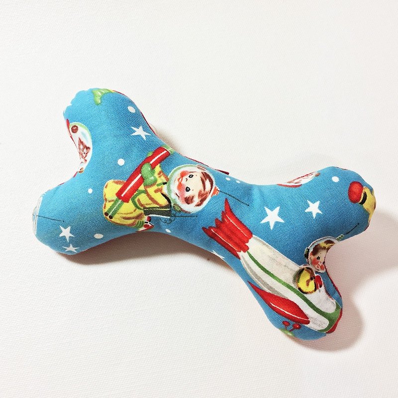 犬のおもちゃ - オビシリーズ/骨（Space Baby） - おもちゃ - コットン・麻 ブルー
