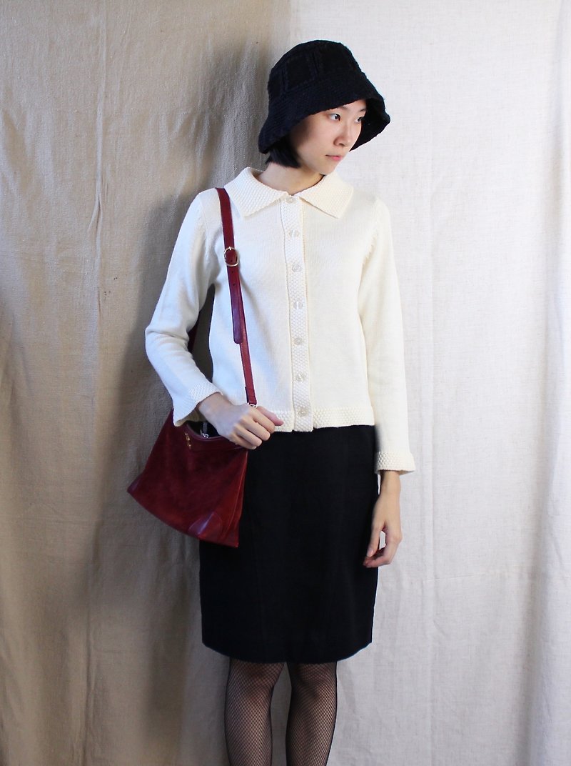 FOAK vintage 80s off-white collar wool coat - Women's Casual & Functional Jackets - Wool 