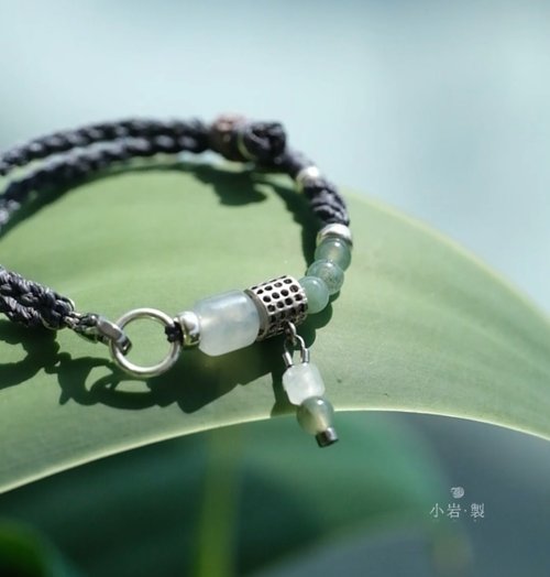 小巖製 玻璃種緬玉白翡 × 冰種緬玉 × 925銀飾