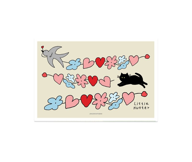 Little Hunter card (A5/A6) - 卡片/明信片 - 紙 粉紅色