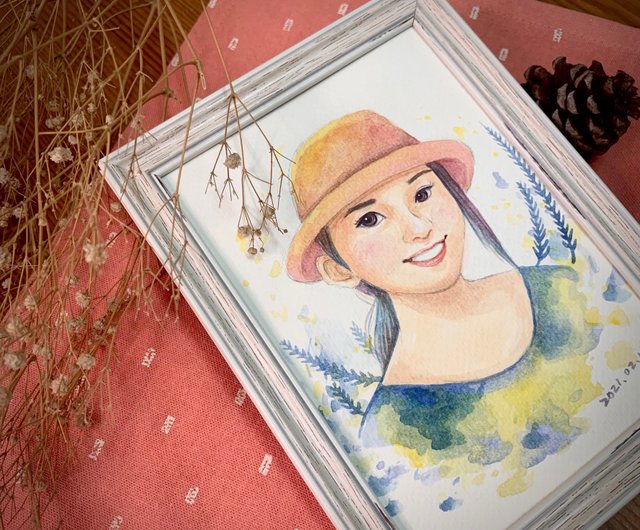 水彩画 「ひとりでいける」 水彩画のスタイルは絵画のように見えます-一人で時間を楽しんで