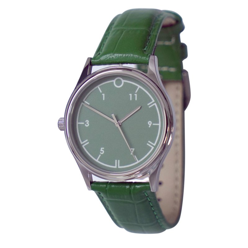 Casual Backwards Watch Green Unisex Free shipping worldwide - นาฬิกาผู้ชาย - สแตนเลส สีเขียว