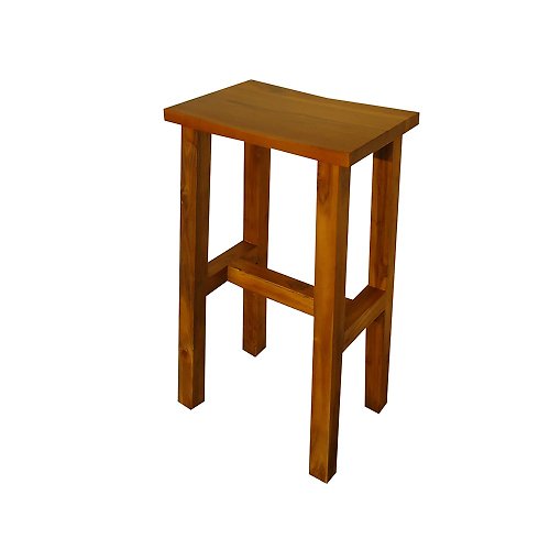 吉迪市 JatiLiving 【吉迪市100%全柚木家具】LT-026S1 柚木方形高腳凳 吧台椅 餐椅