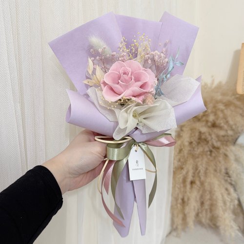 暖花 WarmFlower 【客製化禮物】永生花束 -馬卡龍花束 | 情人節花束/馬卡龍色系