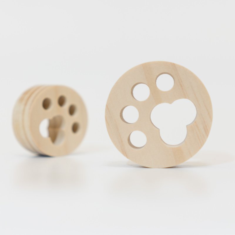 wagaZOO厚切造型積木 圖形系列－小圓掌 - 裝飾/擺設  - 木頭 卡其色
