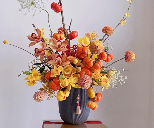 シルビア 花 薔薇 花瓶 バンケット オレンジ背景 額縁 アート 押し花額 押し花アート 赤 オレンジのバラ 豪華 お祝い 敬老の日