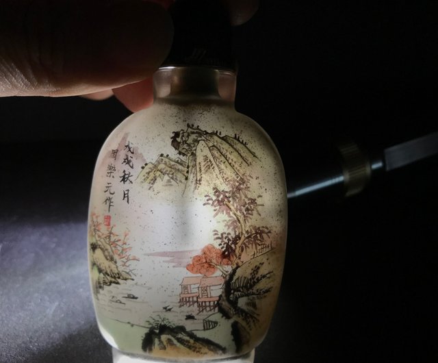 仙桃文 硝子鼻煙壷】清代光緒年製 Snuff Bottle 鼻煙壺 清代