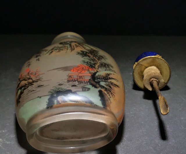 【仙桃文 硝子鼻煙壷】清代光緒年製　Snuff Bottle 鼻煙壺 清代 仙桃文 硝子鼻煙壷】清代光緒年製 Snuff Bottle 鼻煙壺 清代 仙桃文