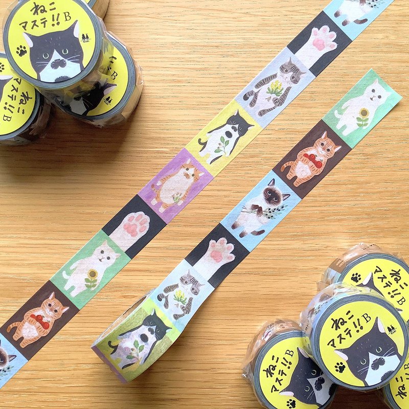 ねこマステB - 紙膠帶/和紙/PET - 紙 
