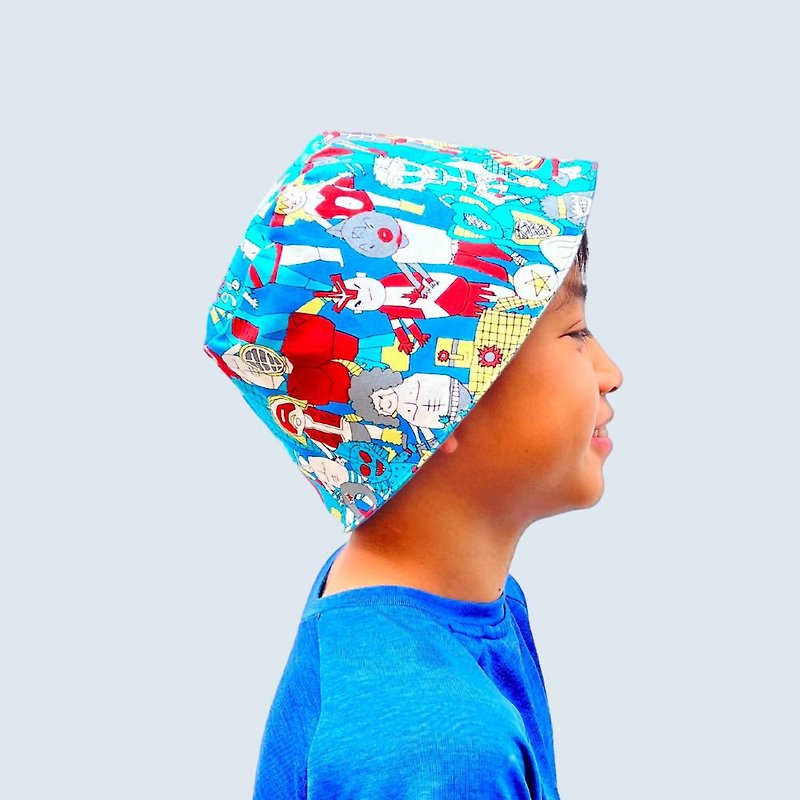 手作漁夫帽-日本私房布系列-我是小超人 - 帽子 - 棉．麻 