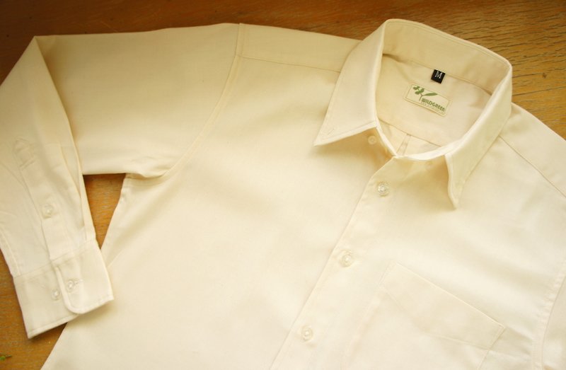 Organic cotton long sleeve shirt for female (twill woven fabric) - เสื้อเชิ้ตผู้หญิง - ผ้าฝ้าย/ผ้าลินิน ขาว