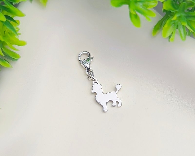 Allergy free - dog charms - Poodle - Charms - Stainless Steel Silver