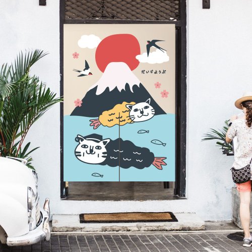 Smoden Design 斯登設計 貓 富士山 門簾 炸蝦