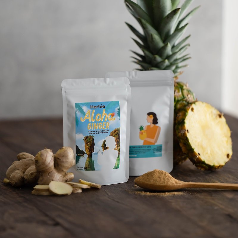 Aloha Ginger 70 g | Organic ginger and pineapple powder - 果汁/蔬果汁 - 植物．花 綠色
