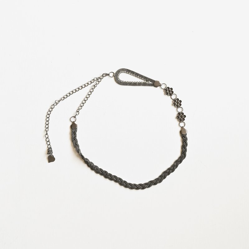 [Egg Plant Vintage] Chain Metal Vintage Waist Chain - Belts - Other Metals 