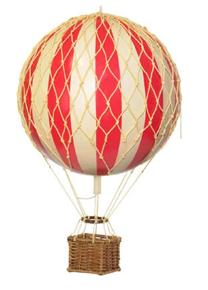 Authentic Models Hot Air Balloon Ornament (Light Travel/Red) - Items for Display - Other Materials Red