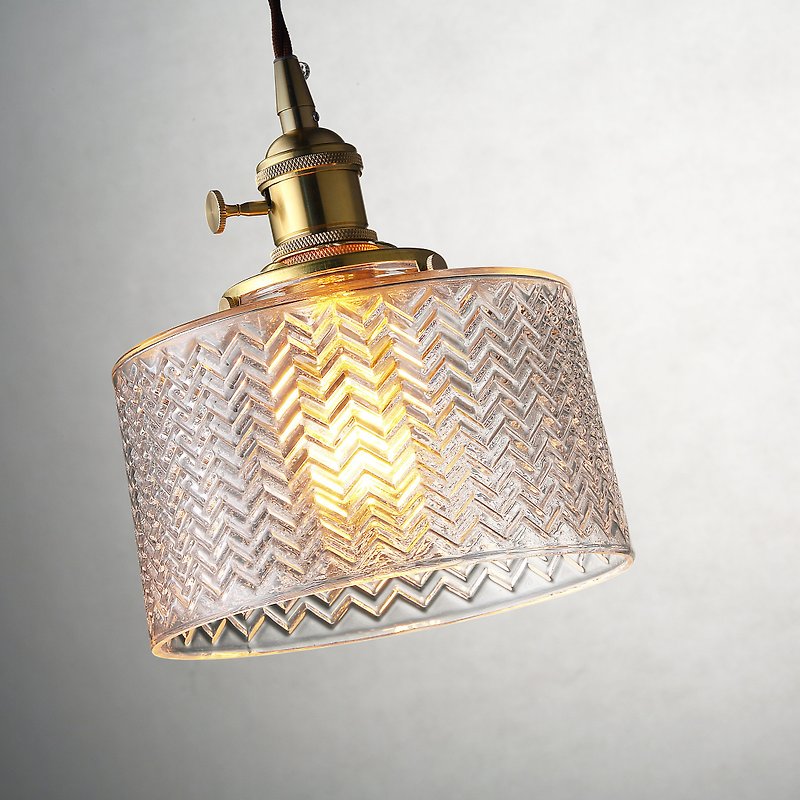 【塵年舊飾】懷舊銅製玻璃吊燈PL-1660附燈泡 - 燈具/燈飾 - 玻璃 透明