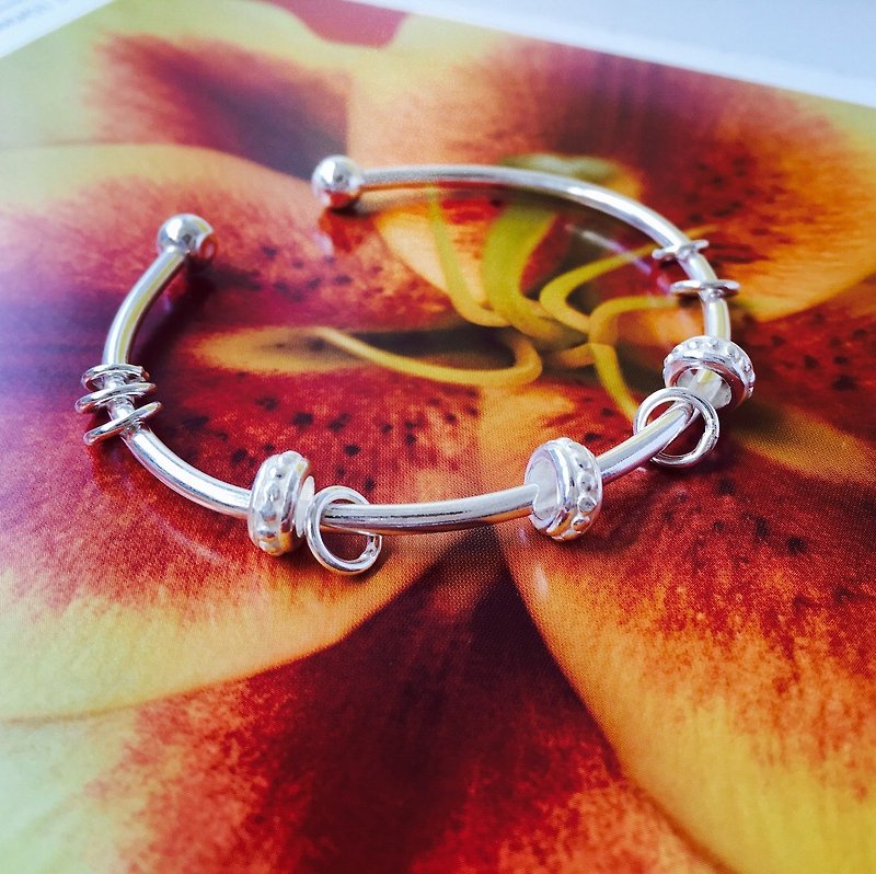 925 sterling silver 叮叮咚咚【 playful activity bracelet 】 - Bracelets - Sterling Silver Orange