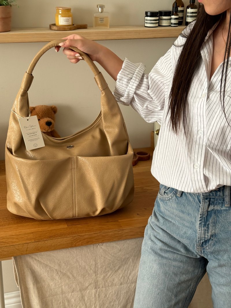 韓國 The Ally | Emily Bag | 米色 | 單肩包 手袋 - 手提包/手提袋 - 人造皮革 卡其色