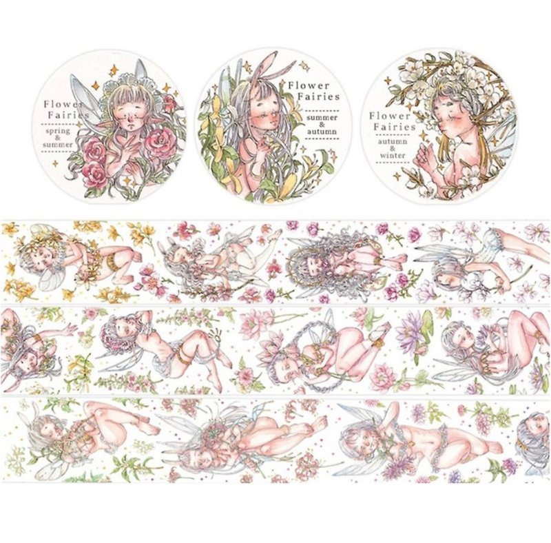 Fairy and Flower-24 Solar Terms Paper Tape (3 styles - Washi Tape - Paper Pink