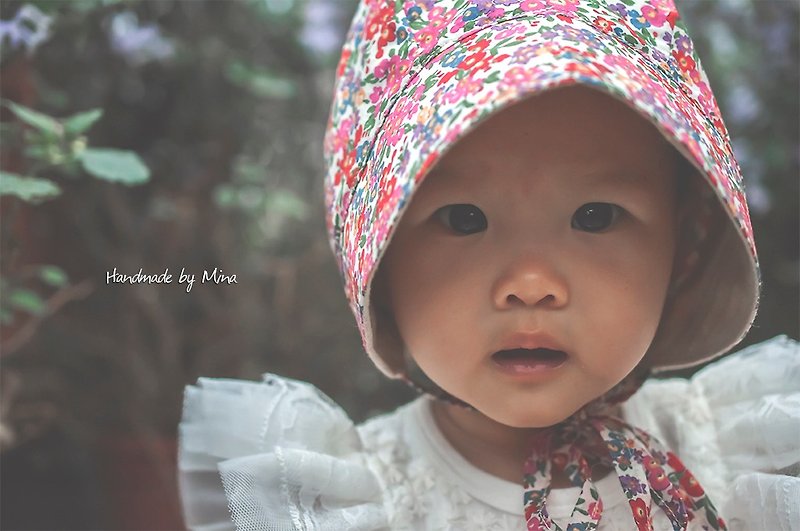 Handmade by Mina Christine Strappy Sun Hat Baby Hat Gift Box Birthday Gift - หมวกเด็ก - ผ้าฝ้าย/ผ้าลินิน หลากหลายสี