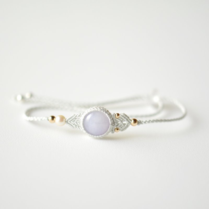 Lavender Jade/Silk Macrame Bracelet