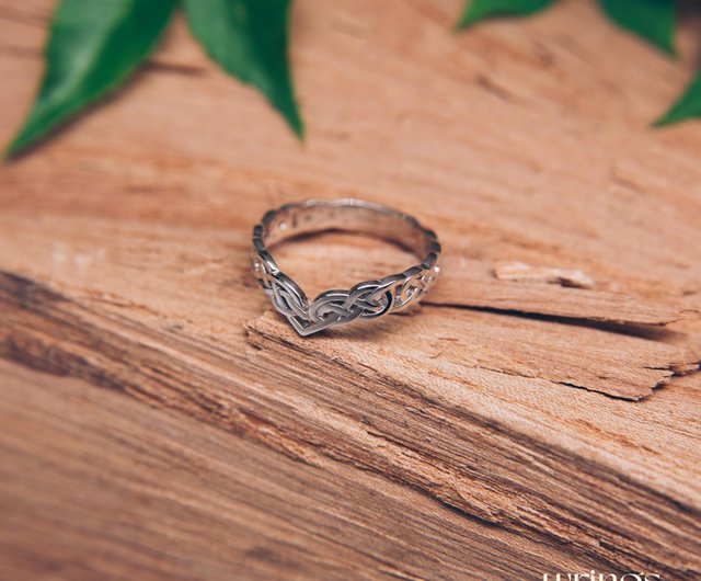 14k gold over leaves ring Wedding Ring Mens leaves ring Forest ring engagement hotsell ring Celtic ring gift to her