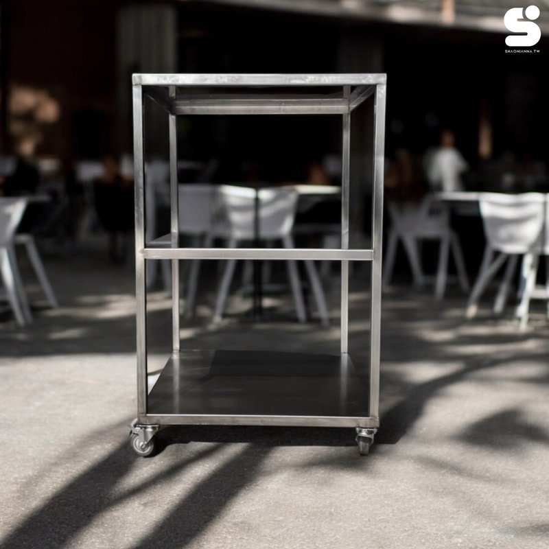 Stainless Steel Three-Tier Storage Cart - Assembled in One Piece, Multipurpose Shelf, Multipurpose Shelf / - ชั้นวาง/ตะกร้า - โลหะ สีใส