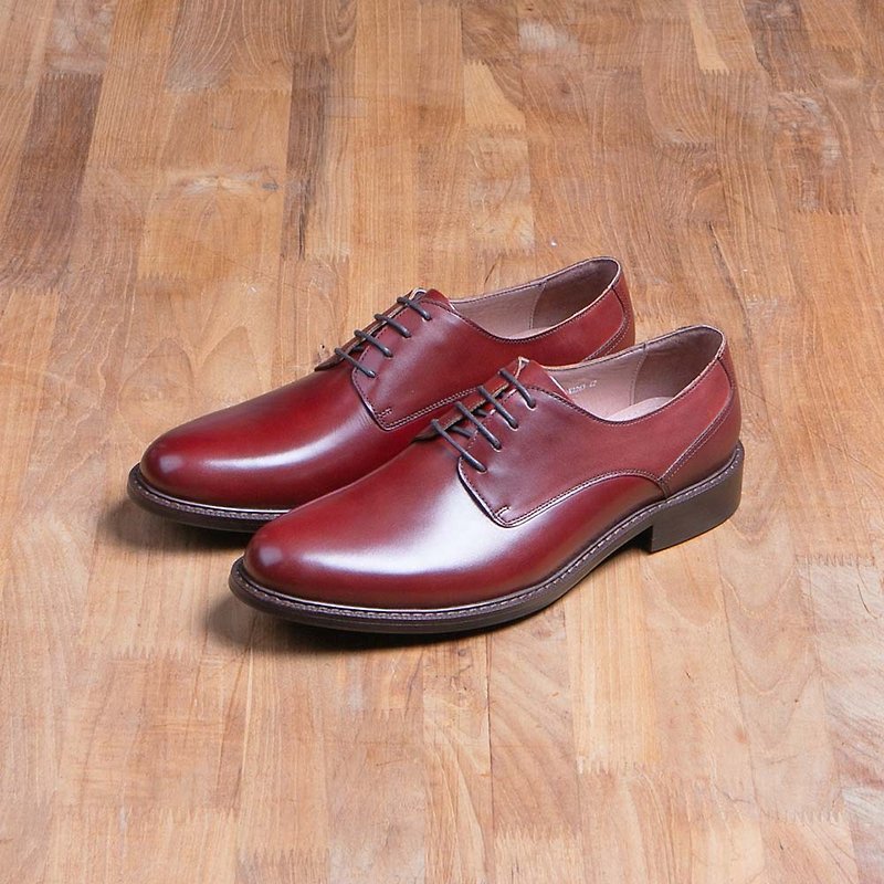 Vanger Derby Leather Shoes with Original Sense of Casual Life-Va263 Claret