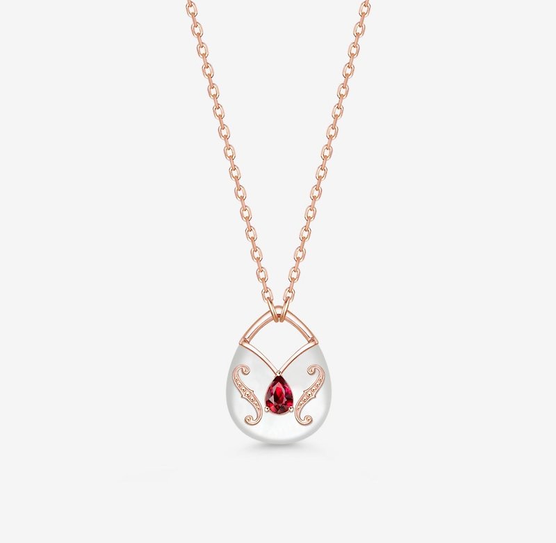 THIALH - CONCERTO - 18K Rose Gold Ruby Necklace + Galaxy - Earrings - สร้อยคอ - เครื่องประดับ สีทอง