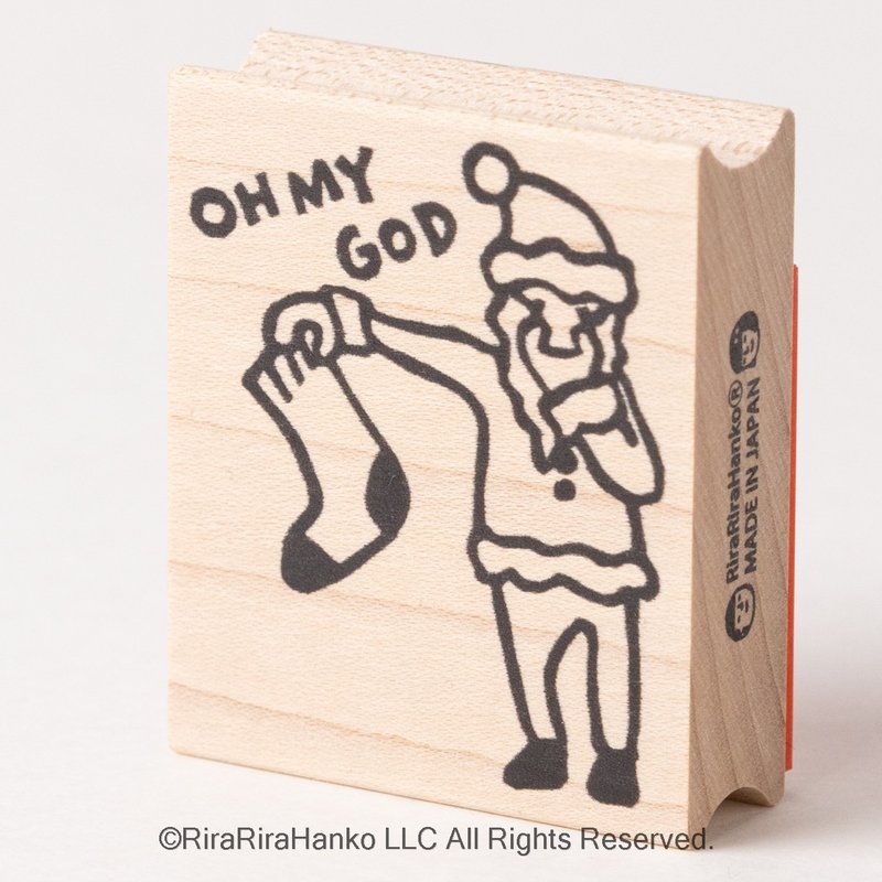 OMG Santa*40mmx48mm*Rubber Stamp*R923 - ตราปั๊ม/สแตมป์/หมึก - ไม้ 